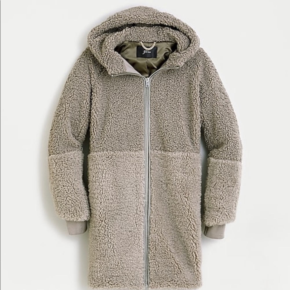NWT Jcrew Mixed Teddy Sherpa Coat - size XXS